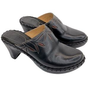 Frye Women’s Black Charlotte Leather Clog Shoes